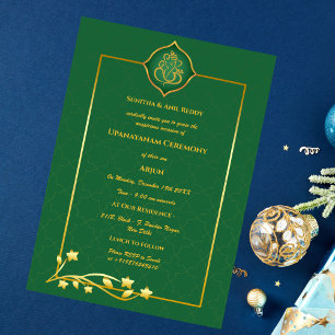 Upanayanam aka Hindu Holy Thread Janeu Ceremony Invitation