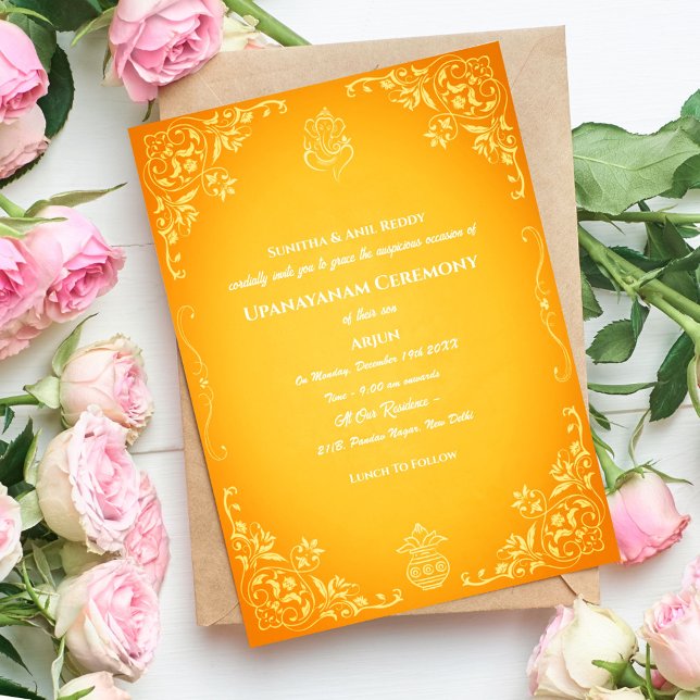 Upanayanam aka Hindu Holy Thread Janeu Ceremony Invitation (Creator Uploaded)