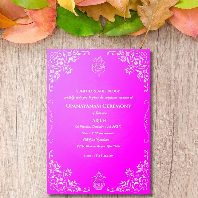 Upanayanam aka Hindu Holy Thread Janeu Ceremony Invitation (Creator Uploaded)