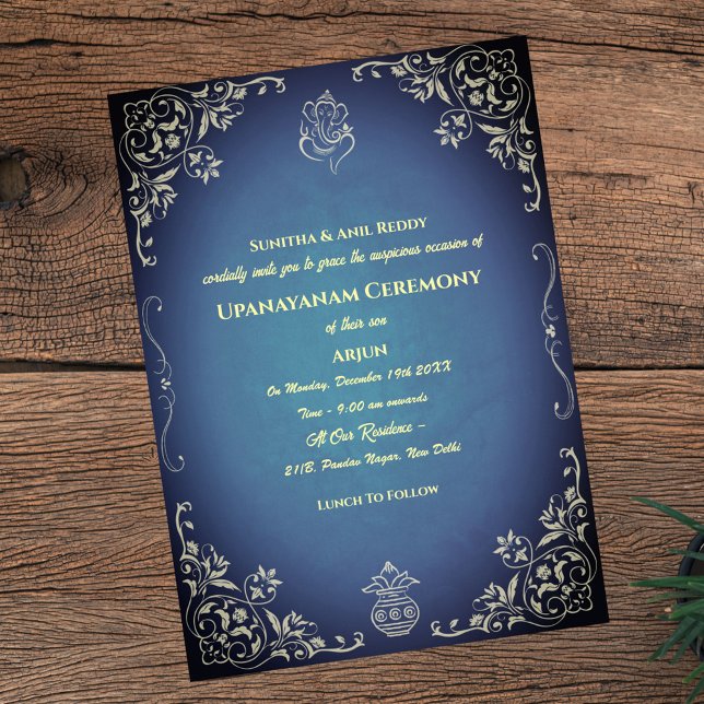 Upanayanam aka Hindu Holy Thread Janeu Ceremony Invitation (Creator Uploaded)