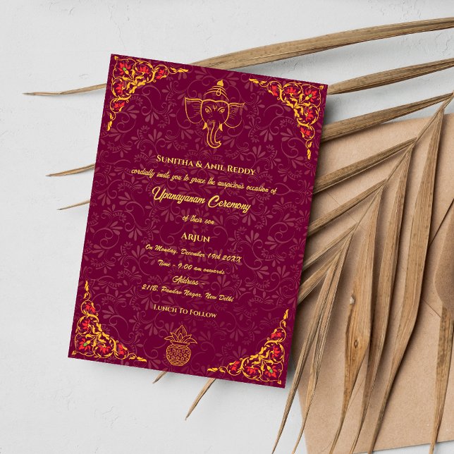 Upanayanam aka Hindu Holy Thread Janeu Ceremony Invitation (Creator Uploaded)