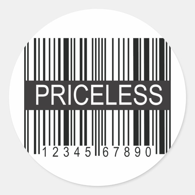 upc Code Priceless Classic Round Sticker (Front)
