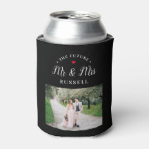 Upcoming Wedding Editable Colour Can Cooler Favour