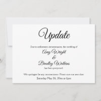 "Update" Elegant Postponed Wedding Announcement