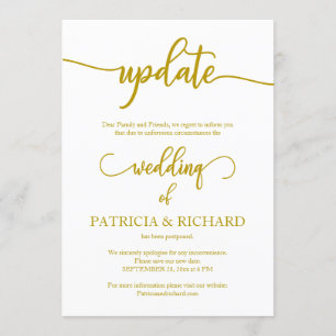 Update Postponed Wedding Announcement Gold Script