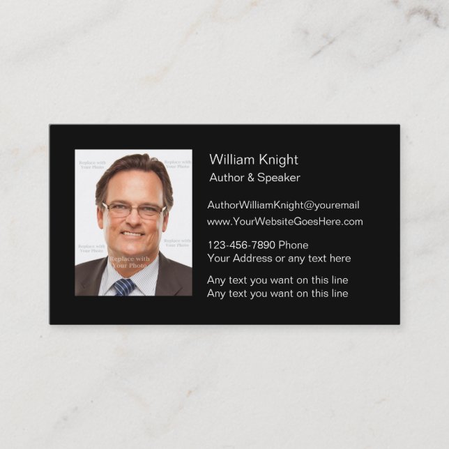 Updated Book Author And Speaker Business Card (Front)
