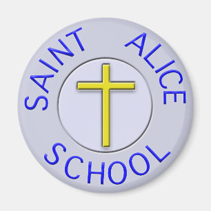Updated Saint Alice Blue/gray and gold Patch Magnet