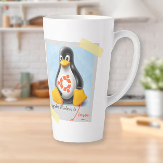 Upgraded Windows Ubuntu Linux Tux Latte Mug