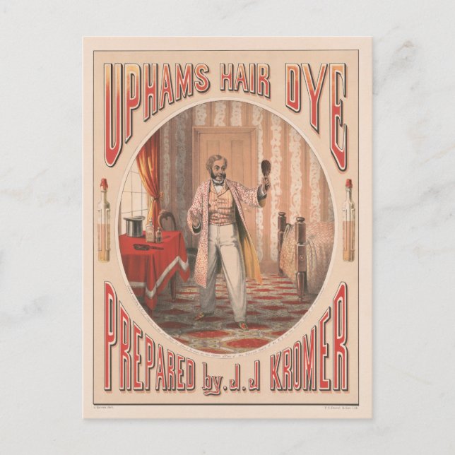 Uphams Hair Dye, Circa 1864 Postcard (Front)