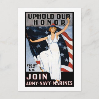 Uphold Our Honour Vintage Recruiting Poster Postcard