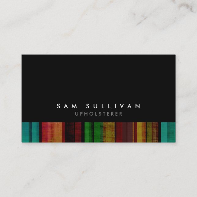 Upholsterer Trade Skill Teal Grunge Services  Business Card (Front)