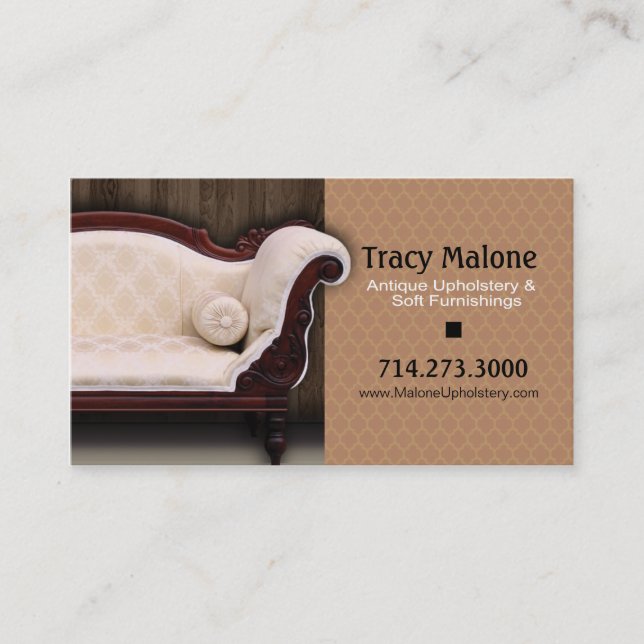 Upholstery Expert, Furniture Designer Business Card (Front)