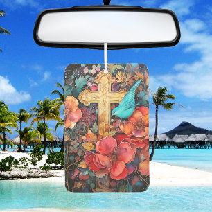 Uplift Space with Faith: Graceful Christian Cross Car Air Freshener