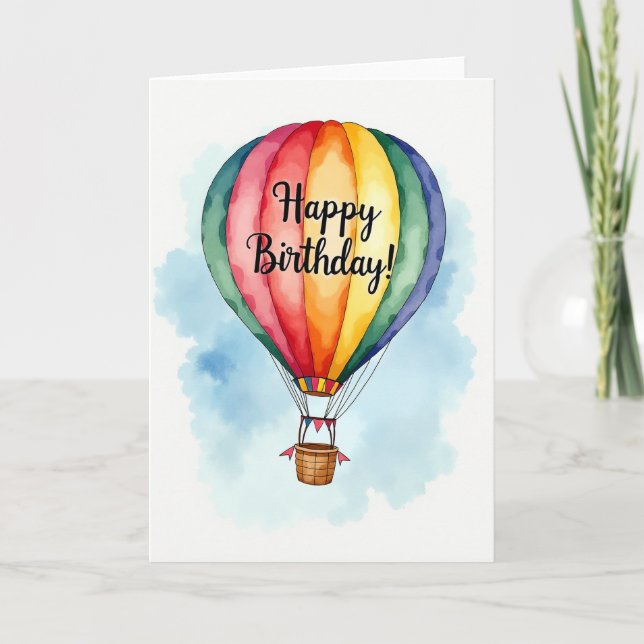 Uplifting Airship Birthday Card (Front)