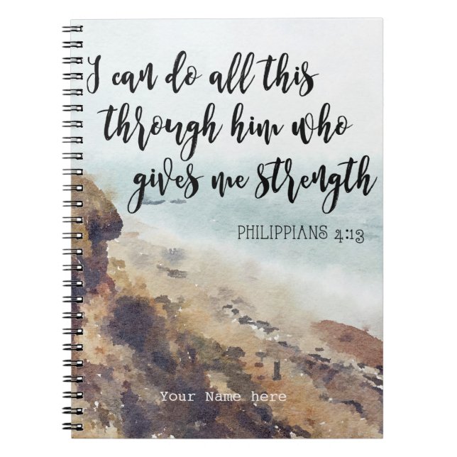 uplifting bible quote scripture notebook (Front)