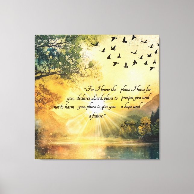Uplifting Bible Verses Serene Nature Scenes Canvas Print (Front)