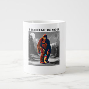 Uplifting Bigfoot Character Believes In You  Large Coffee Mug