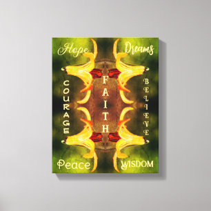 Uplifting Canada Lily Abstract Inspirational Words Canvas Print