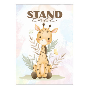 Uplifting Giraffe nursery wall poster Stand tall