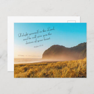 Uplifting Inspirational Bible Verse Psalm 37:4 Postcard