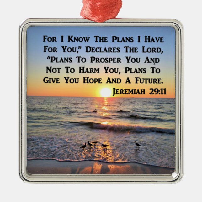 UPLIFTING JEREMIAH 29:11 SUNRISE METAL TREE DECORATION (Front)