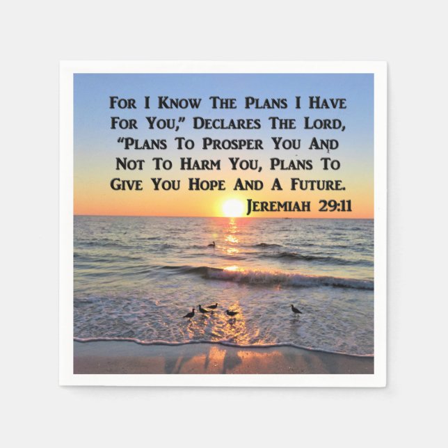 UPLIFTING JEREMIAH 29:11 SUNRISE NAPKIN (Front)