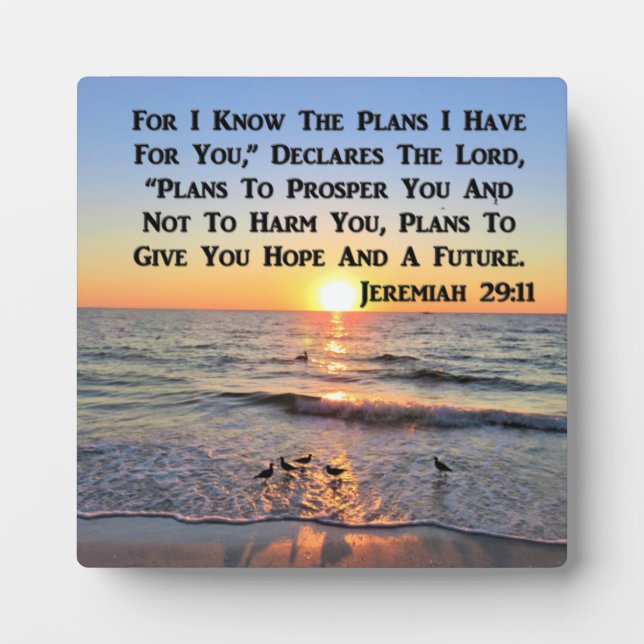 UPLIFTING JEREMIAH 29:11 SUNRISE PLAQUE (Front)