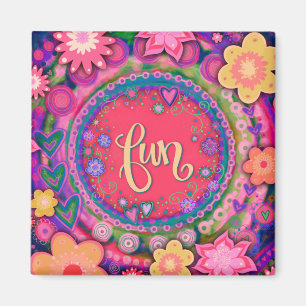 Uplifting Pink Fun Floral Modern Inspirivity Magnet