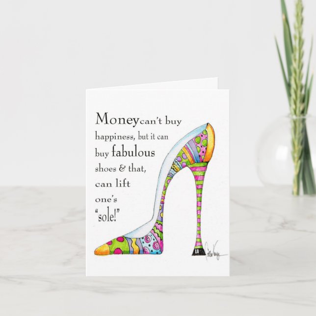 Uplifting shoe humour card - suitable to frame (Front)