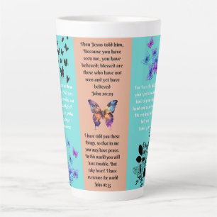 Uplifting Verses & Butterflies Latte Mug