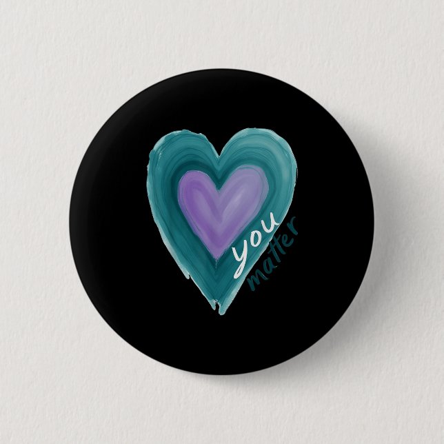 Uplifting you  Suicide Prevention Heart Design  6 Cm Round Badge (Front)