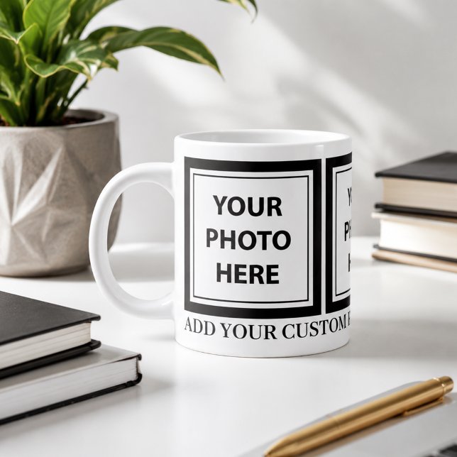 Upload 3 Photos & Add Text – Customise Picture Large Coffee Mug (Creator Uploaded)
