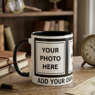 Upload 3 Photos & Add Text – Customise Picture Mug