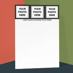 Upload 3 Photos & Add Text – Customise Picture Stationery