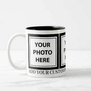 Upload 3 Photos & Add Text – Customize Picture Two-Tone Coffee Mug