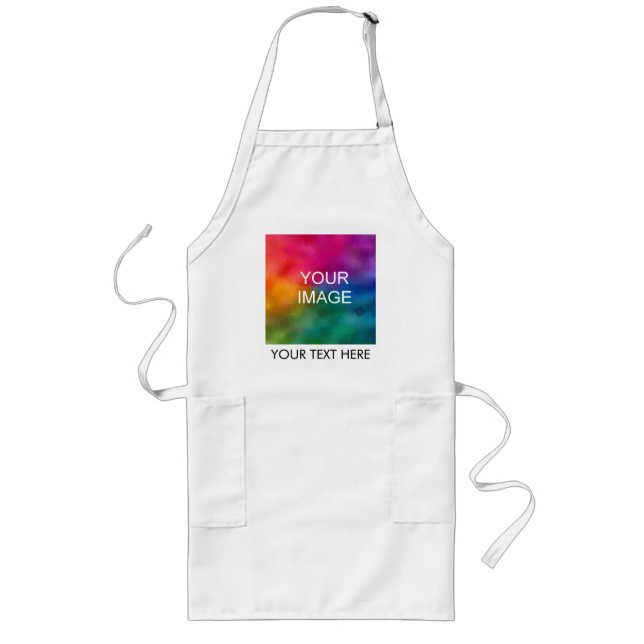 Upload Add Your Photo Image Text Here Long Long Apron (Front)