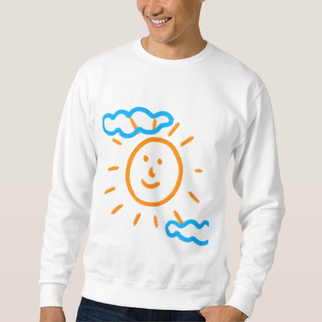Upload Art Photo Turn Kids Artwork to White Sweatshirt (Front)