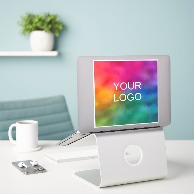 Upload Business Logo Here Modern Custom Template (Laptop On Desk)