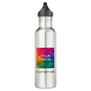 Upload Business Logo Photo Image Add Text Name 710 Ml Water Bottle
