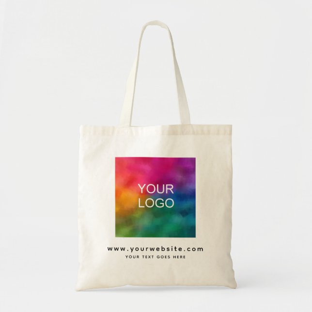 Upload Business Logo Website Address Template Tote Bag (Front)