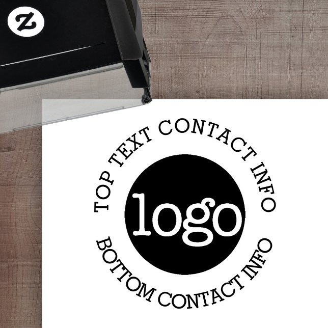 Upload Business Logo with Contact Information Self-inking Stamp (Creator Uploaded)