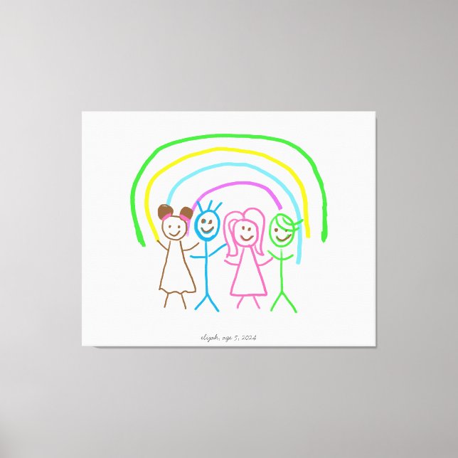Upload Childs Drawing Turn Kids Artwork to Canvas Print (Front)
