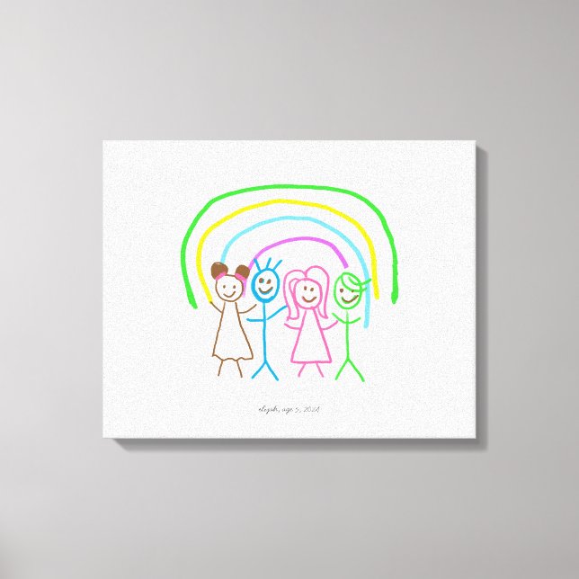 Upload Childs Drawing Turn Kids Artwork to Canvas Print (Front)