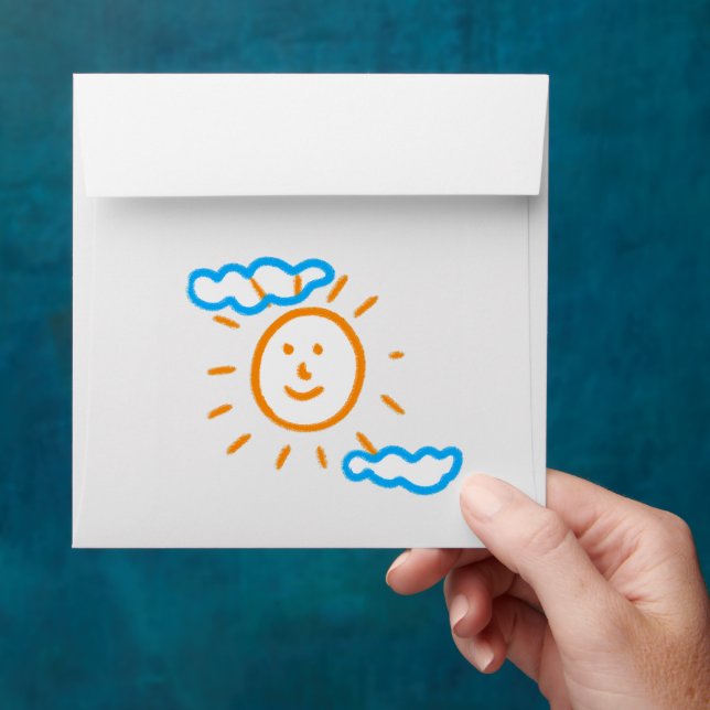 Upload Childs Drawing Turn Kids Artwork to Envelope (Hand)