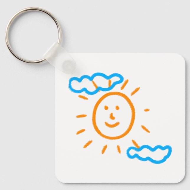 Upload Childs Drawing Turn Kids Artwork to Key Ring (Front)