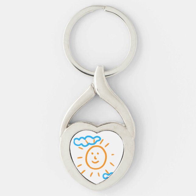 Upload Childs Drawing Turn Kids Artwork to Key Ring (Front)