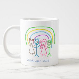 Upload Childs Drawing Turn Kids Artwork to Large Coffee Mug