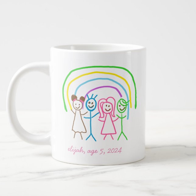 Upload Childs Drawing Turn Kids Artwork to Large Coffee Mug (Left)