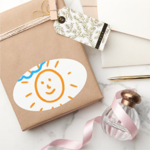 Upload Childs Drawing Turn Kids Artwork to  Oval Sticker