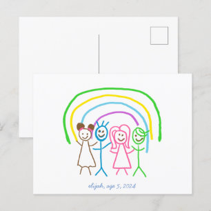 Upload Childs Drawing Turn Kids Artwork to Postcard